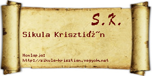 Sikula Krisztián névjegykártya